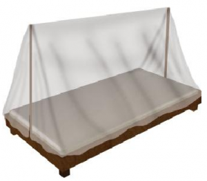 Naklitin: two posts in the center of the bed upon which a cover is spread, creating an inclined roof